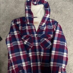 Boston Traders Red and Blue Plaid Hoodie